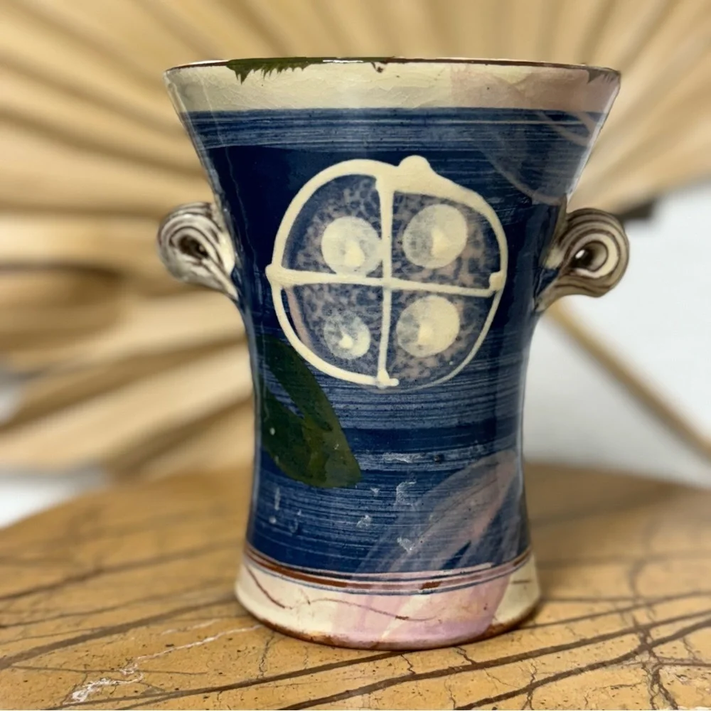 Vtg Judy Greene Pottery Galway Ireland Flower Vase Collector Art Decor European